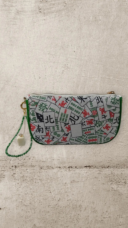 Mahjong Mosaic Canvas Clutch