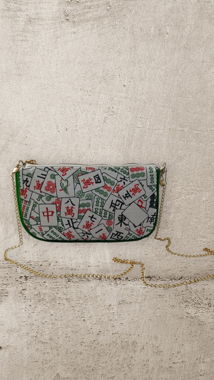 Mahjong Mosaic Canvas Clutch