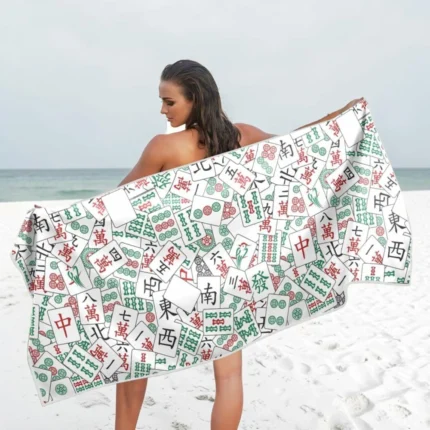Mahjong Paradise Beach Towel